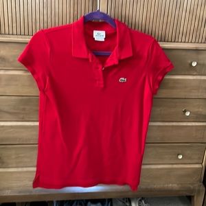 Womens Lacoste red polo